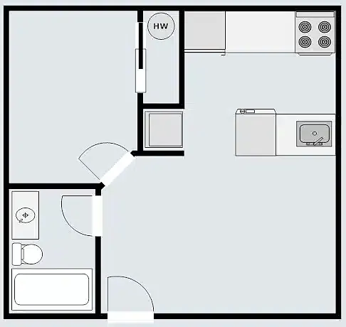 Floor plan Tuscany Court 1 Bedroom 1 Bathroom