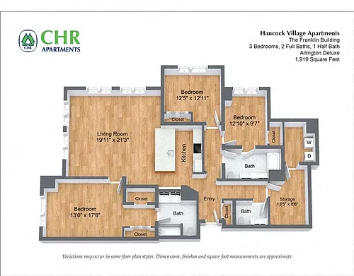 Floor plan 3 Bed/2.5 Bath Single Level - The Franklin