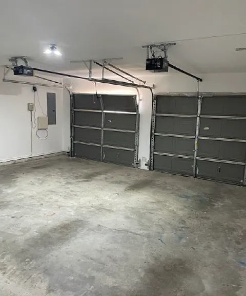 Double garage door.