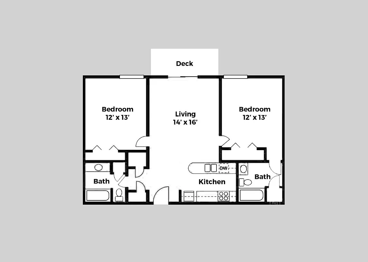 Floor plan 2 Bed 2 Bath