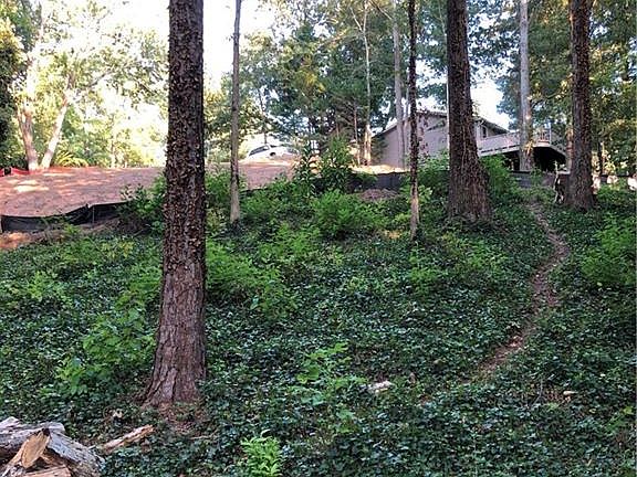 View up to the cul-de-sac.