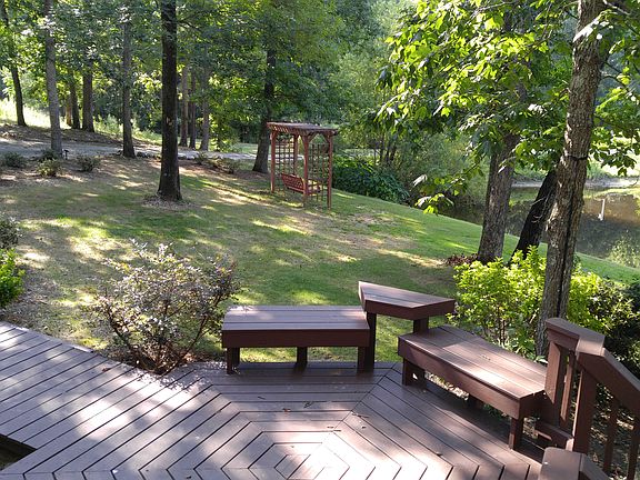 Swing overlooking lake