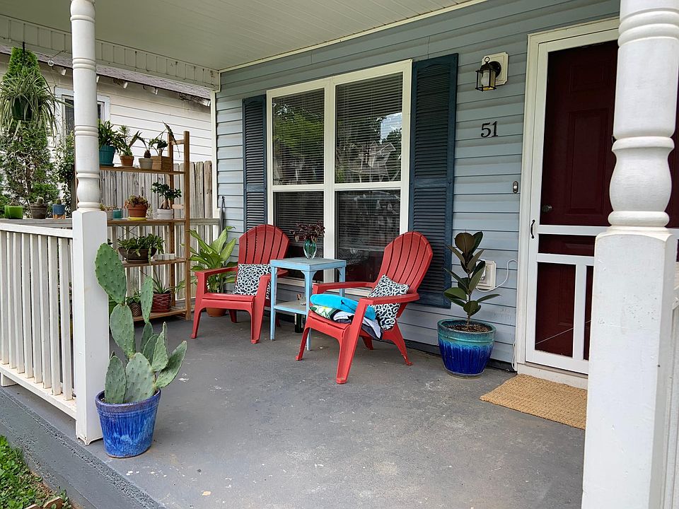 Front porch overlooking Weatherby Street.