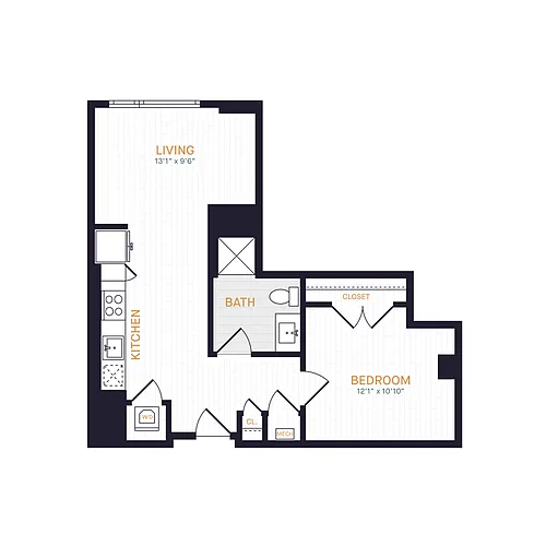 Floor plan J3.3 | 1 Bed | 1 Bath