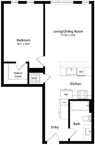Floor plan One Bedroom A10