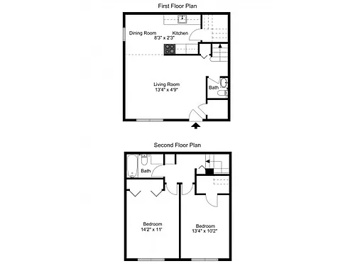Floor plan 2 bd/ 1.5 ba Townhome