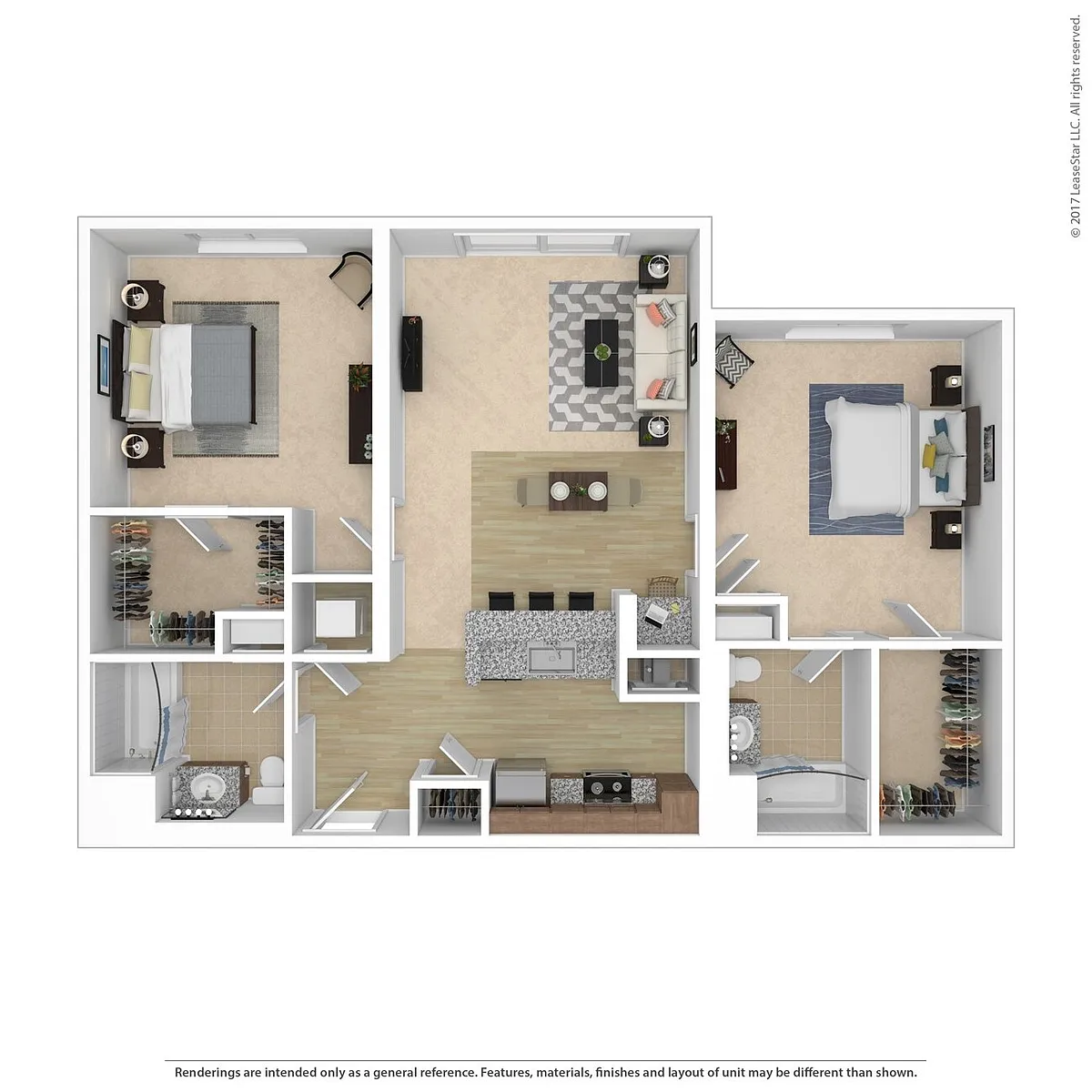 Floor plan Two Bedroom - F2A