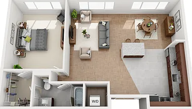 Large and Spacious One Bedroom Apartment with Island Kitchen Large and Spacious One Bedroom Apartment with Island Kitchen