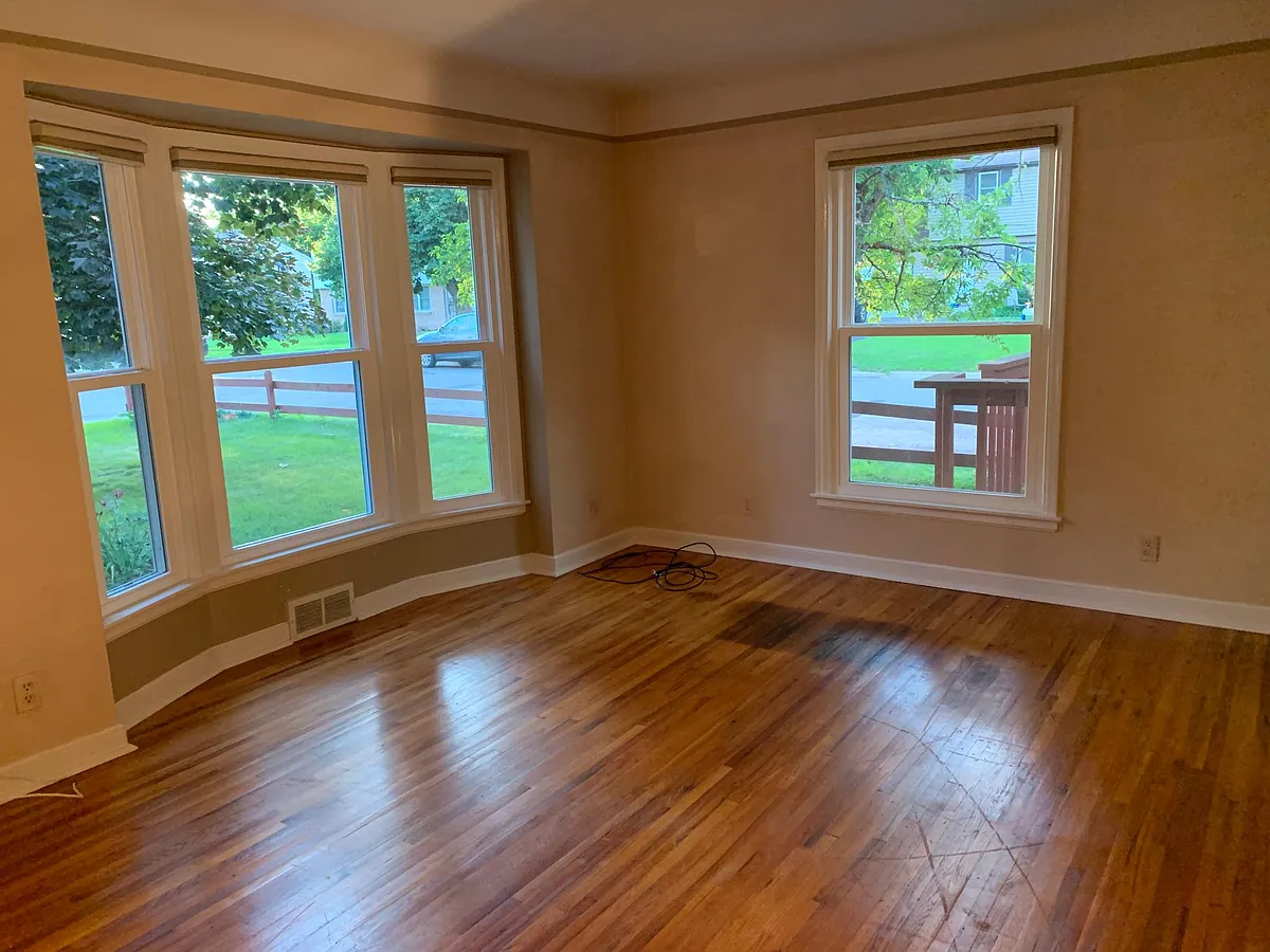 Living room with bay window - 3601 Kipling Ave