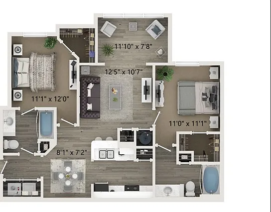 B2 2 Bedroom 2 Bath B2 2 Bedroom 2 Bath