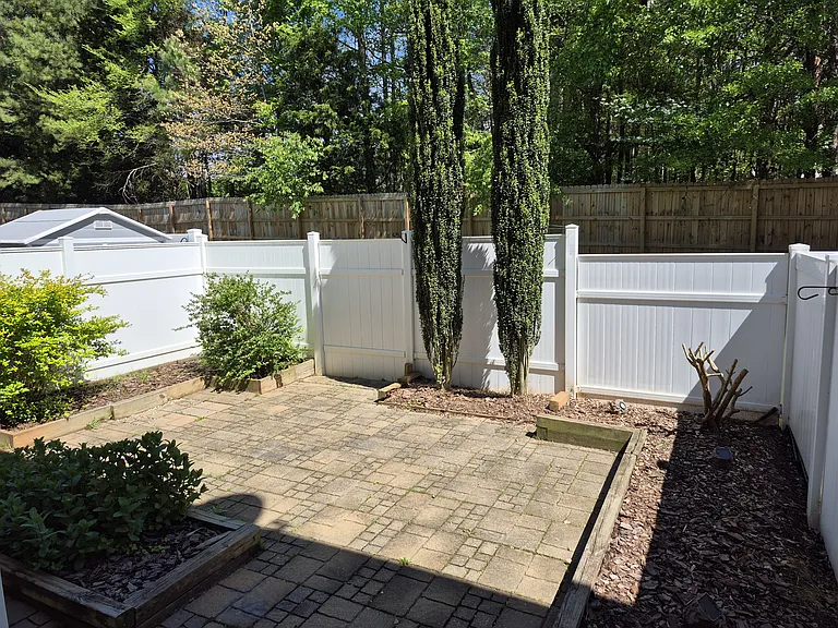 Fenced in back area