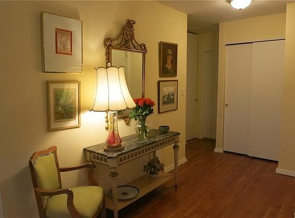 Spacious entry foyer with closet.