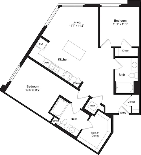 Floor plan 2 Bedroom G