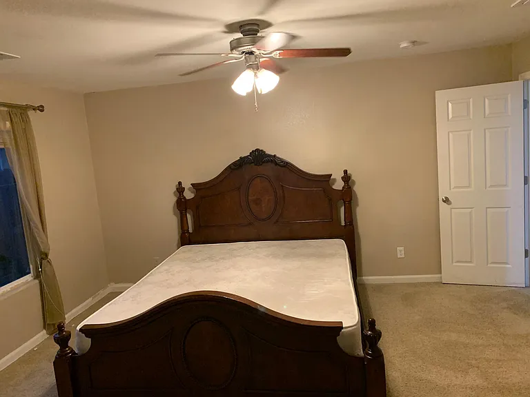 Master bedroom with bed included during the duration of the lease.