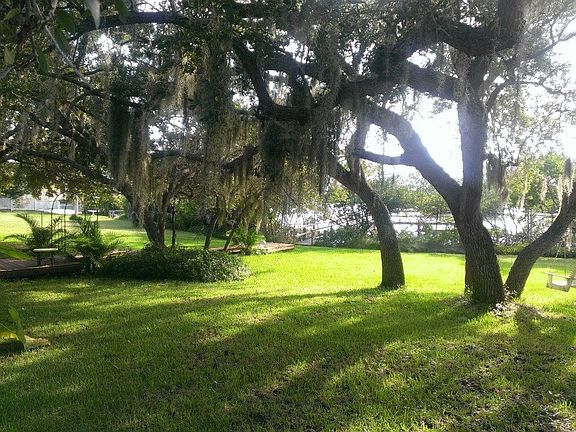 Garden with water in background
