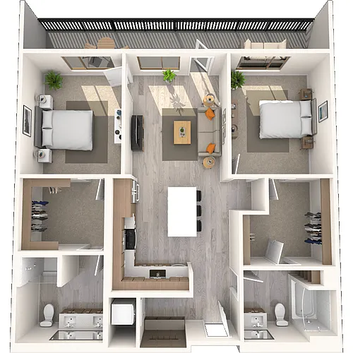 Floor plan B7 2x2-1234 SF