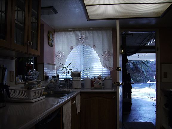 Kitchen going into garage
