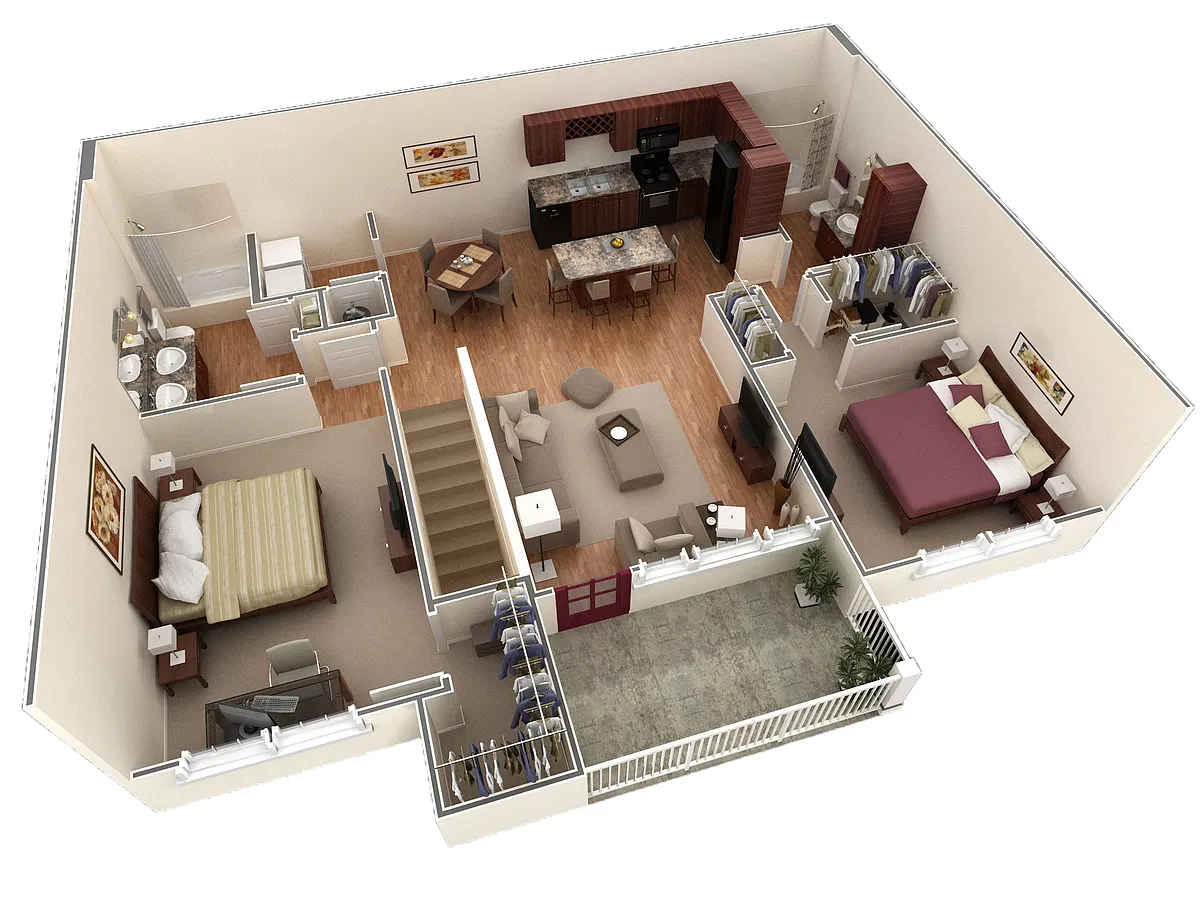 Floor plan 2 BR Grand Overlook