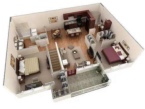 Floor plan 2 BR Grand Overlook