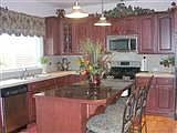 Cherry, Granite & Tile in Kitchen!