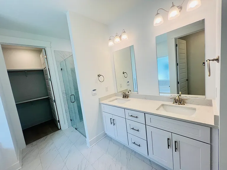 Beautiful master bathroom with elegant new finishes