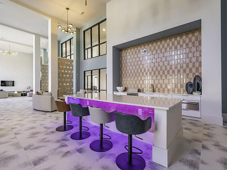 Clubhouse Kitchen with Lounging Areas