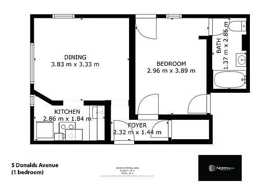 Floor plan 1 Bedroom