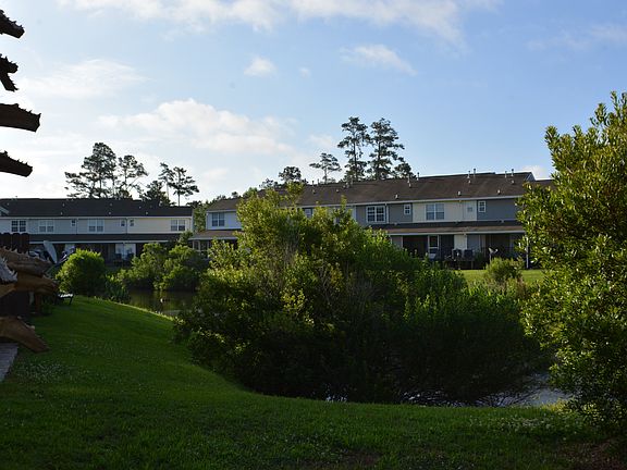 pond behind unit