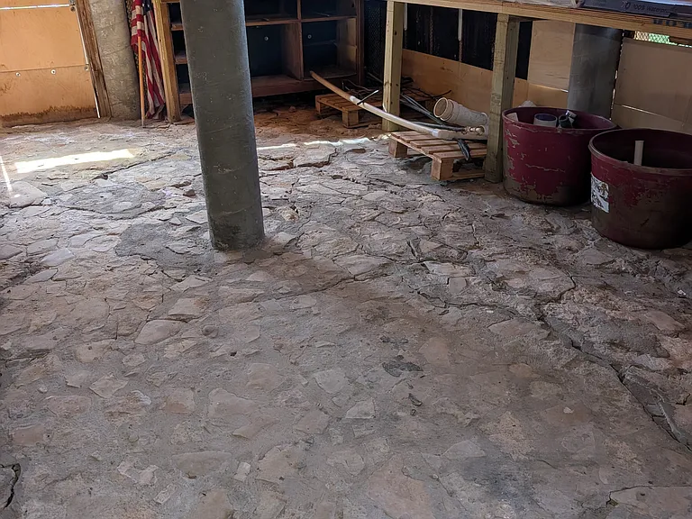 Work room beneath the house
