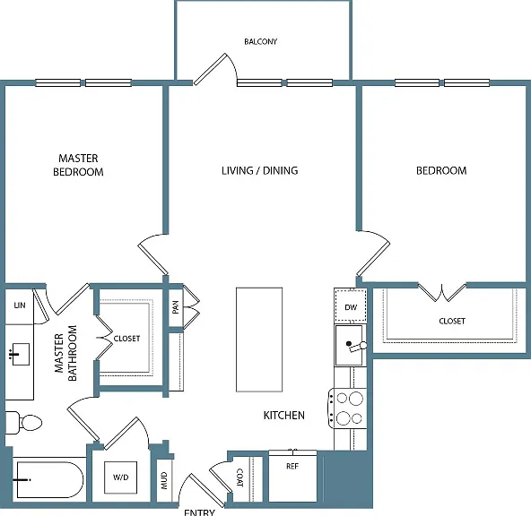 Two Bedroom (B1) Floorplan Diagram