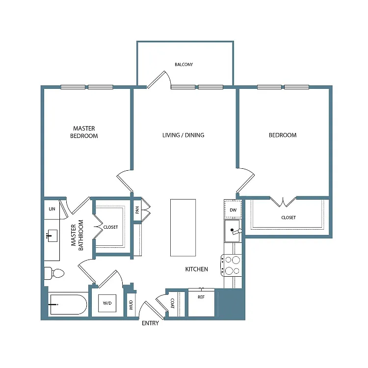 Floor plan Two Bedroom (B1)