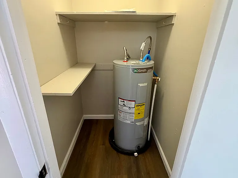 Pantry with new water heater