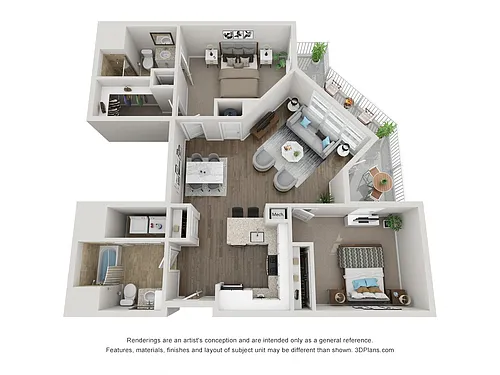 Floor plan Two Bedroom Type J Floorplan