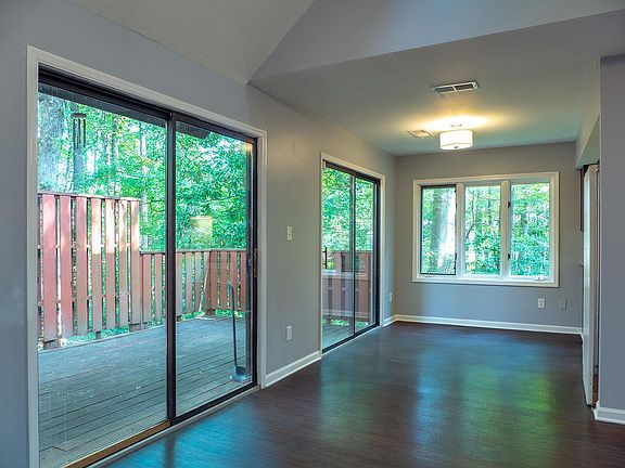 Living room, Dining room and back deck