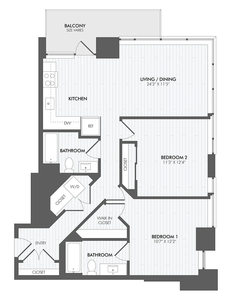 Floor plan 2 Bed/2 Bath-B4