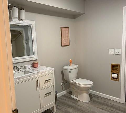 Master bedroom bath newly renovated, large walk in shower