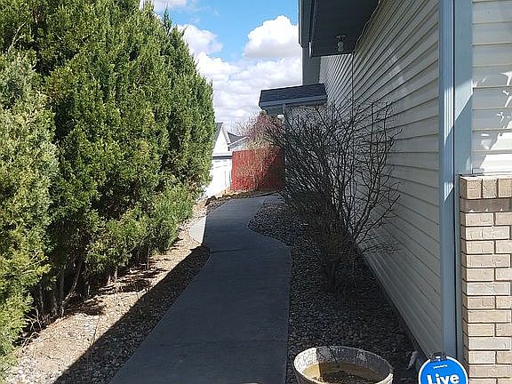 Front door around left side