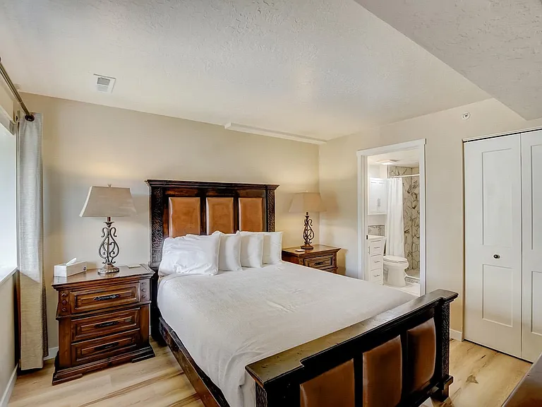Primary bedroom with queen bed