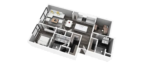 Floor plan Unit D - Two Bedroom