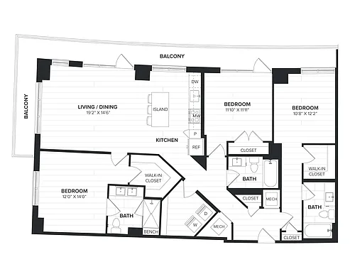 Floor plan 03BR-01