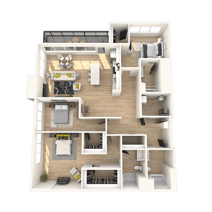 Floor plan 3 Bedroom, 3 Bathroom