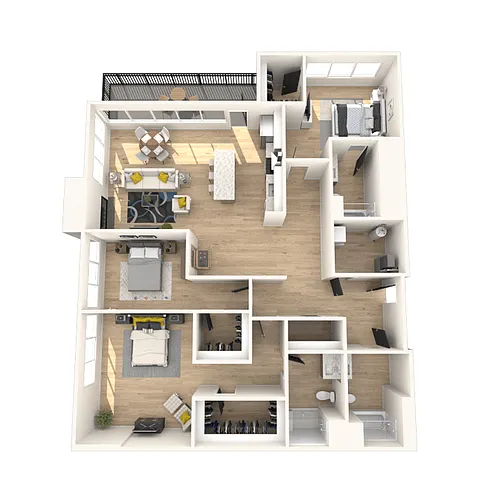 Floor plan 3 Bedroom, 3 Bathroom