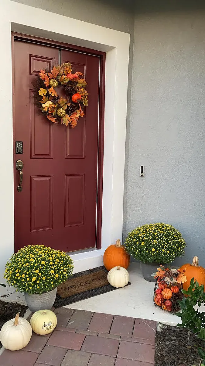 Front door with ring camera, smart lock, and brick walkway - 263 Smugglers Way