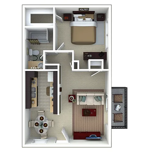 Floor plan 1x1 Luxury