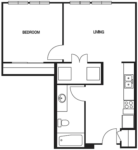 Floor plan A01 1 Bed 1 Bath