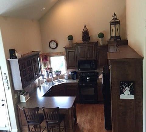 Kitchen from open staircase