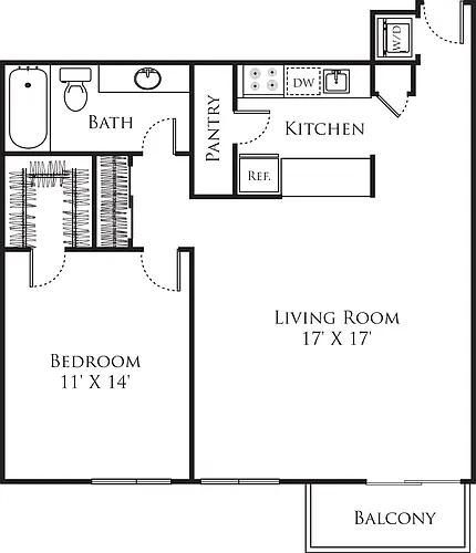 Floor plan 1 Bedroom E1