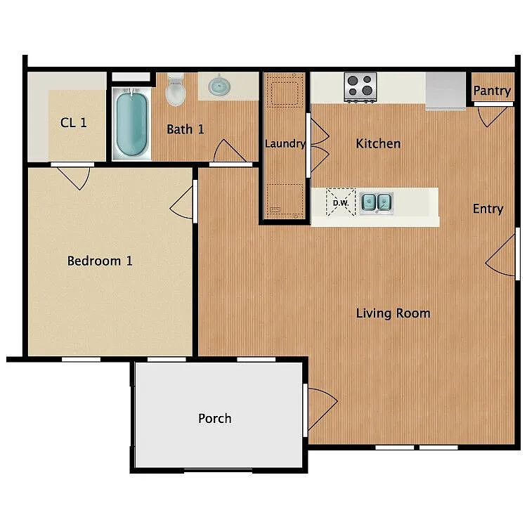 Floor plan One Bedroom