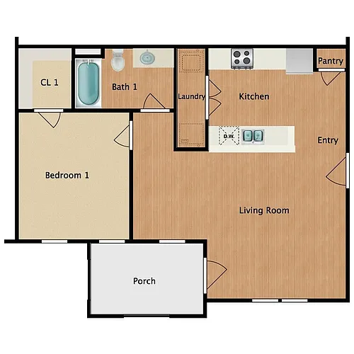 Floor plan One Bedroom