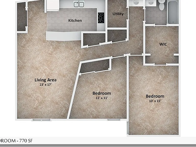 2 Bedroom Layout